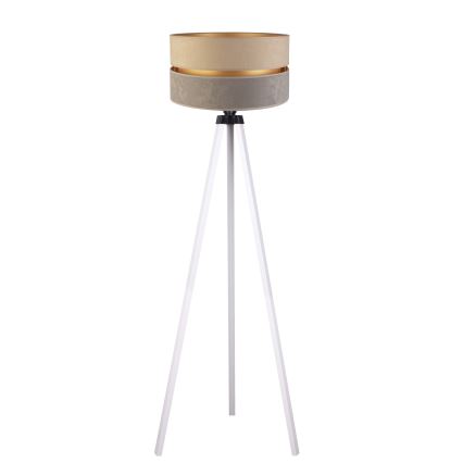 Duolla - Candeeiro de chão DUO 1xE27/60W/230V diâmetro 44 cm bege/cinzento/branco