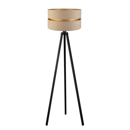 Duolla - Candeeiro de chão DUO 1xE27/60W/230V diâmetro 44 cm bege/wenge