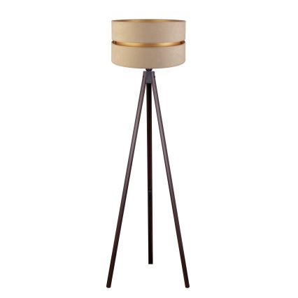 Duolla - Candeeiro de chão DUO 1xE27/60W/230V diâmetro 44 cm bege/wenge