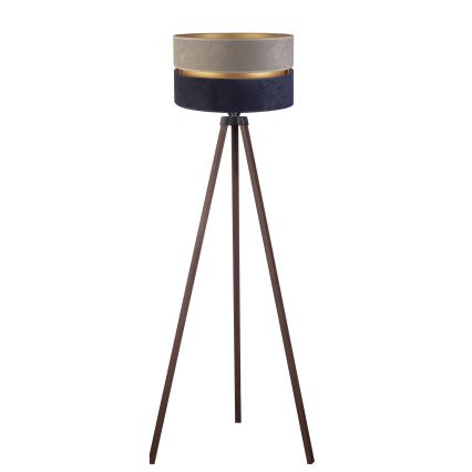 Duolla - Candeeiro de chão DUO 1xE27/60W/230V diâmetro 44 cm cinzento/azul/castanho