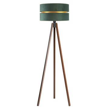 Duolla - Candeeiro de chão DUO 1xE27/60W/230V diâmetro 44 cm verde/wenge