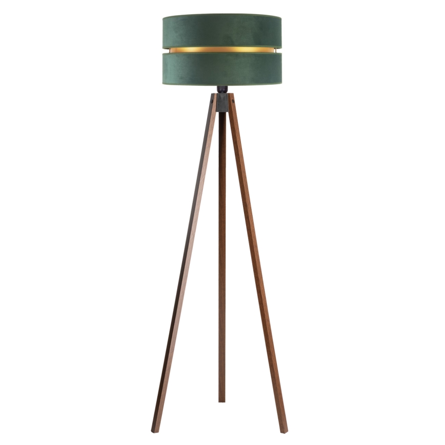 Duolla - Candeeiro de chão DUO 1xE27/60W/230V diâmetro 44 cm verde/wenge