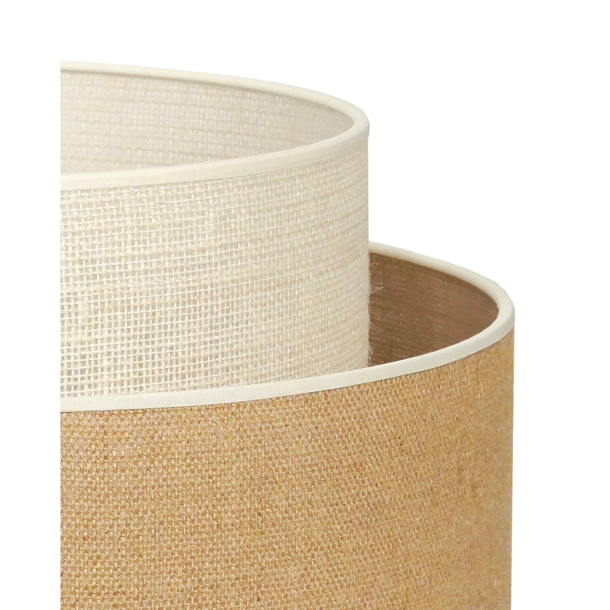 Duolla - Candeeiro de chão YUTE BOHO 1xE27/15W/230V diâmetro 45 cm castanho/creme