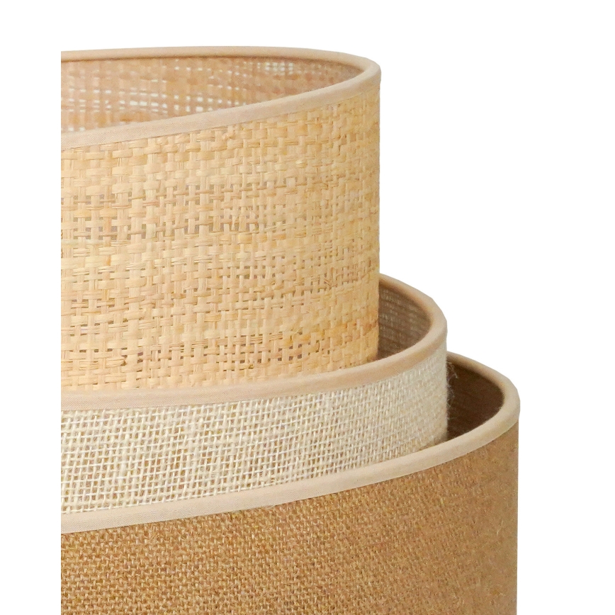 Duolla - Candeeiro de chão YUTE TRIO 1xE27/15W/230V diâmetro 45 cm castanho/cinzento/bege