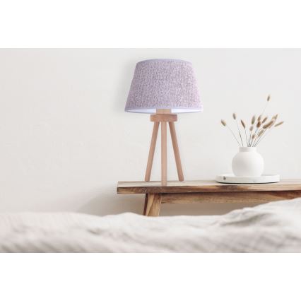 Duolla - Candeeiro de mesa BOUCLE 1xE27/15W/230V diâmetro 28 cm cinzento/madeira