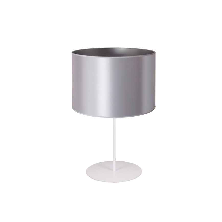 Duolla - Candeeiro de mesa CANNES 1xE14/15W/230V diâmetro 20 cm prateado/branco