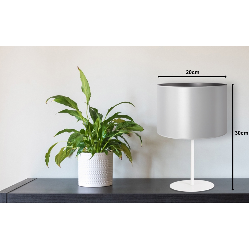 Duolla - Candeeiro de mesa CANNES 1xE14/15W/230V diâmetro 20 cm prateado/branco