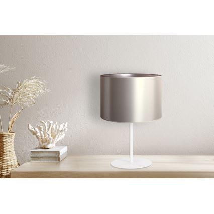 Duolla - Candeeiro de mesa CANNES 1xE14/15W/230V diâmetro 20 cm prateado/branco