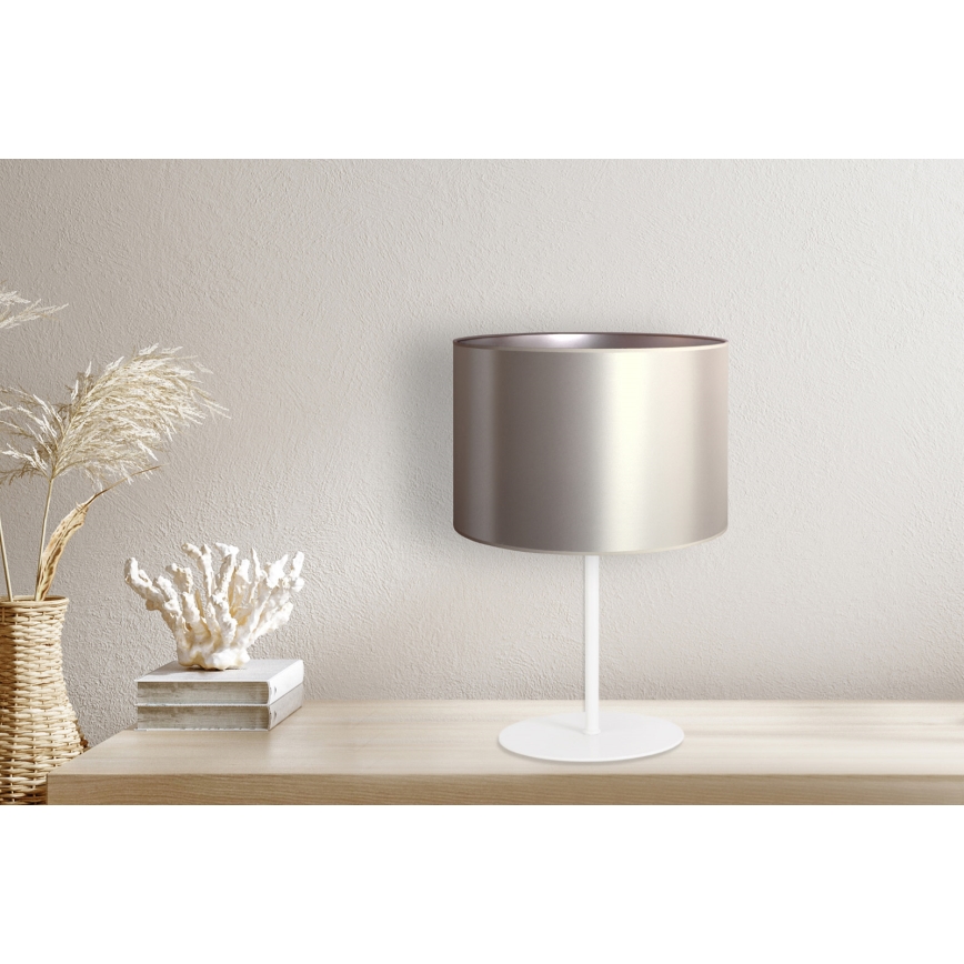 Duolla - Candeeiro de mesa CANNES 1xE14/15W/230V diâmetro 20 cm prateado/branco
