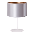 Duolla - Candeeiro de mesa CANNES 1xE14/15W/230V diâmetro 20 cm prateado/cobre/branco