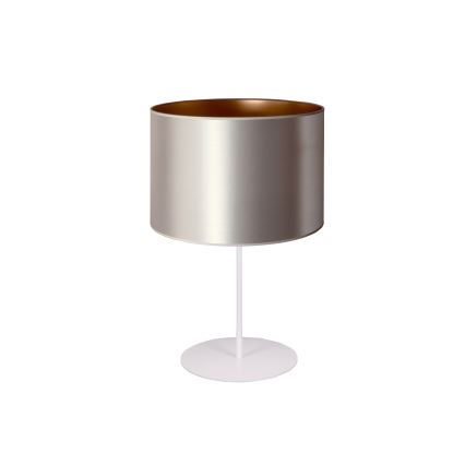 Duolla - Candeeiro de mesa CANNES 1xE14/15W/230V diâmetro 20 cm prateado/cobre/branco