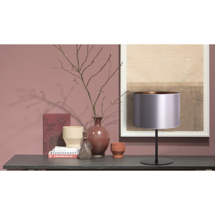 Duolla - Candeeiro de mesa CANNES 1xE14/15W/230V diâmetro 20 cm prateado/cobre/preto