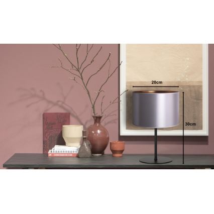 Duolla - Candeeiro de mesa CANNES 1xE14/15W/230V diâmetro 20 cm prateado/cobre/preto