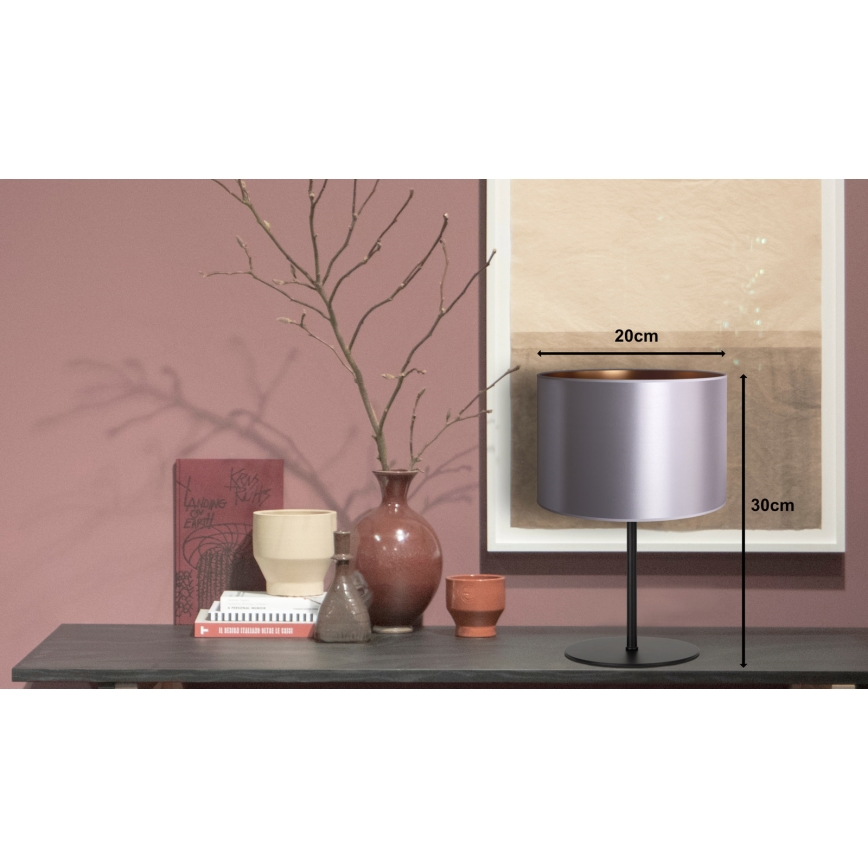 Duolla - Candeeiro de mesa CANNES 1xE14/15W/230V diâmetro 20 cm prateado/cobre/preto