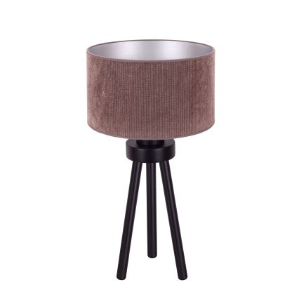 Duolla - Candeeiro de mesa LYON 1xE27/15W/230V diâmetro 30 cm castanho