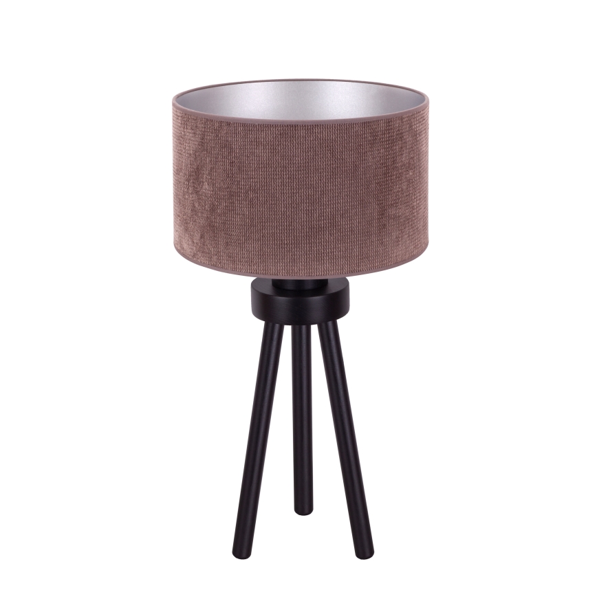 Duolla - Candeeiro de mesa LYON 1xE27/15W/230V diâmetro 30 cm castanho