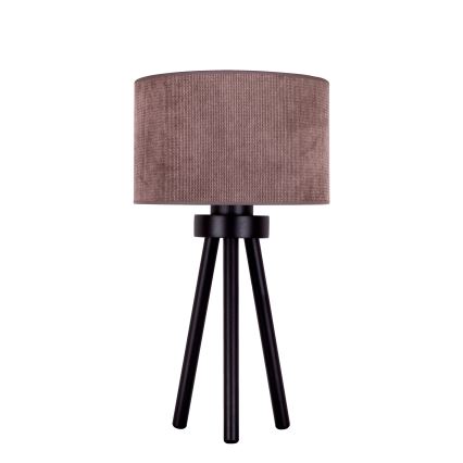 Duolla - Candeeiro de mesa LYON 1xE27/15W/230V diâmetro 30 cm castanho