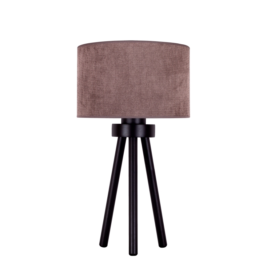 Duolla - Candeeiro de mesa LYON 1xE27/15W/230V diâmetro 30 cm castanho