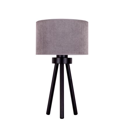 Duolla - Candeeiro de mesa LYON 1xE27/15W/230V diâmetro 30 cm cinzento