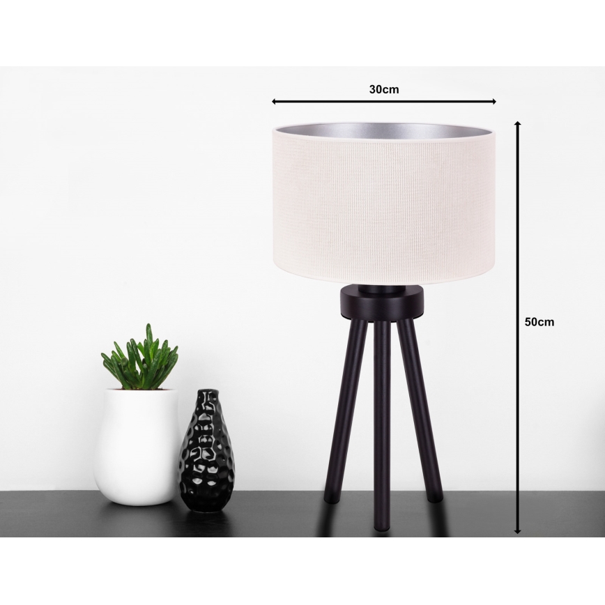 Duolla - Candeeiro de mesa LYON 1xE27/15W/230V diâmetro 30 cm creme