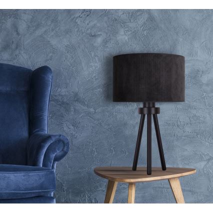 Duolla - Candeeiro de mesa LYON 1xE27/15W/230V diâmetro 30 cm preto