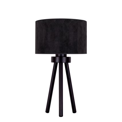 Duolla - Candeeiro de mesa LYON 1xE27/15W/230V diâmetro 30 cm preto