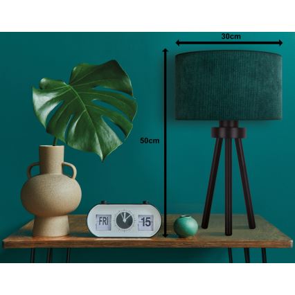 Duolla - Candeeiro de mesa LYON 1xE27/15W/230V diâmetro 30 cm verde
