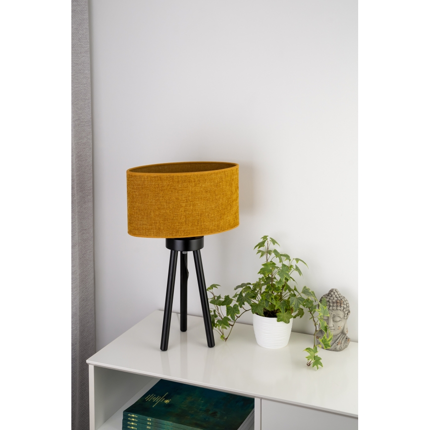 Duolla - Candeeiro de mesa OVAL 1xE27/15W/230V diâmetro 30 cm castanho