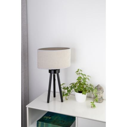 Duolla - Candeeiro de mesa OVAL 1xE27/15W/230V diâmetro 30 cm cinzento