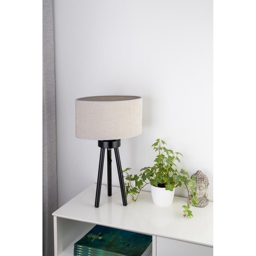 Duolla - Candeeiro de mesa OVAL 1xE27/15W/230V diâmetro 30 cm cinzento