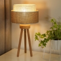 Duolla - Candeeiro de mesa YUTE BOHO 1xE27/15W/230V diâmetro 25 cm castanho/creme