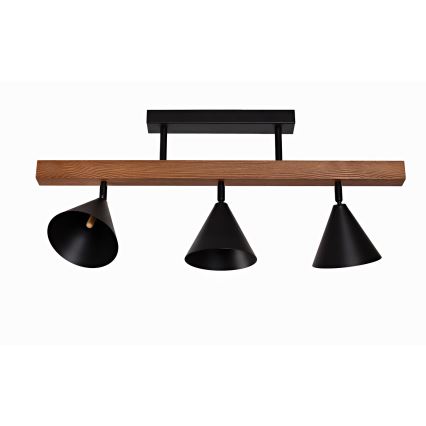 Duolla - Candeeiro de tecto de montagem superficial IRONLINE 3xG9/3W/230V pinho/carvalho/preto