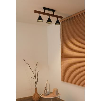Duolla - Candeeiro de tecto de montagem superficial IRONLINE 3xG9/3W/230V pinho/carvalho/preto