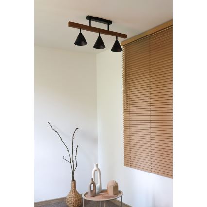 Duolla - Candeeiro de tecto de montagem superficial IRONLINE 3xG9/3W/230V pinho/carvalho/preto