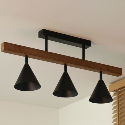 Duolla - Candeeiro de tecto de montagem superficial IRONLINE 3xG9/3W/230V pinho/carvalho/preto