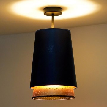 Duolla - Candeeiro integrado BELL SHINY 1xE27/15W/230V diâmetro 25 cm azul/cobre