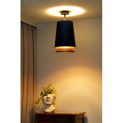 Duolla - Candeeiro integrado BELL SHINY 1xE27/15W/230V diâmetro 25 cm azul/cobre