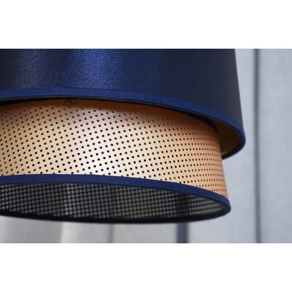 Duolla - Candeeiro integrado BELL SHINY 1xE27/15W/230V diâmetro 25 cm azul/cobre