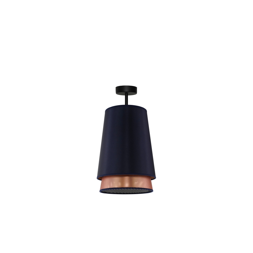 Duolla - Candeeiro integrado BELL SHINY 1xE27/15W/230V diâmetro 25 cm azul/cobre
