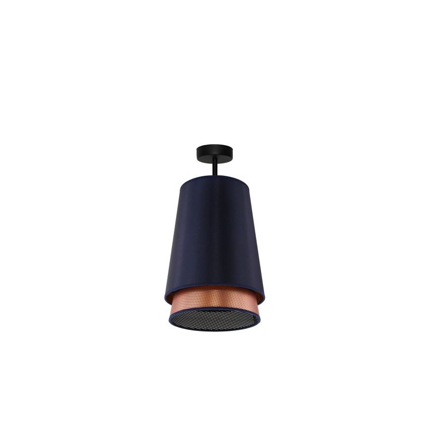 Duolla - Candeeiro integrado BELL SHINY 1xE27/15W/230V diâmetro 25 cm azul/cobre