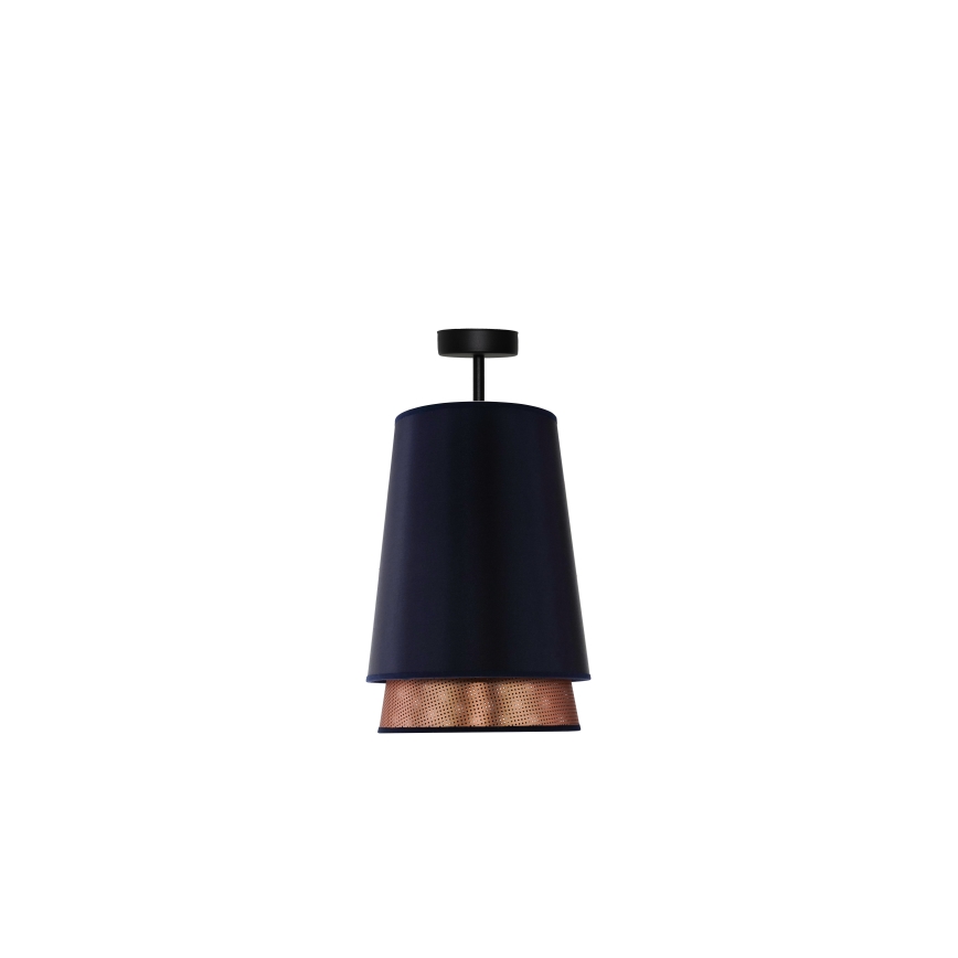Duolla - Candeeiro integrado BELL SHINY 1xE27/15W/230V diâmetro 25 cm azul/cobre