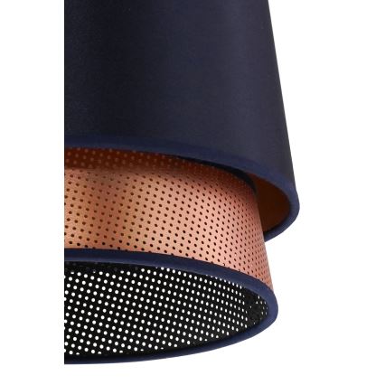 Duolla - Candeeiro integrado BELL SHINY 1xE27/15W/230V diâmetro 25 cm azul/cobre