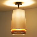 Duolla - Candeeiro integrado BELL SHINY 1xE27/15W/230V diâmetro 25 cm branco/cobre