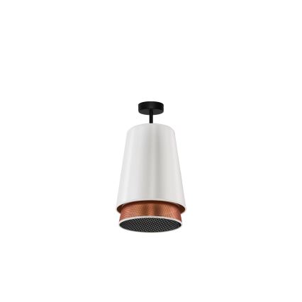 Duolla - Candeeiro integrado BELL SHINY 1xE27/15W/230V diâmetro 25 cm branco/cobre