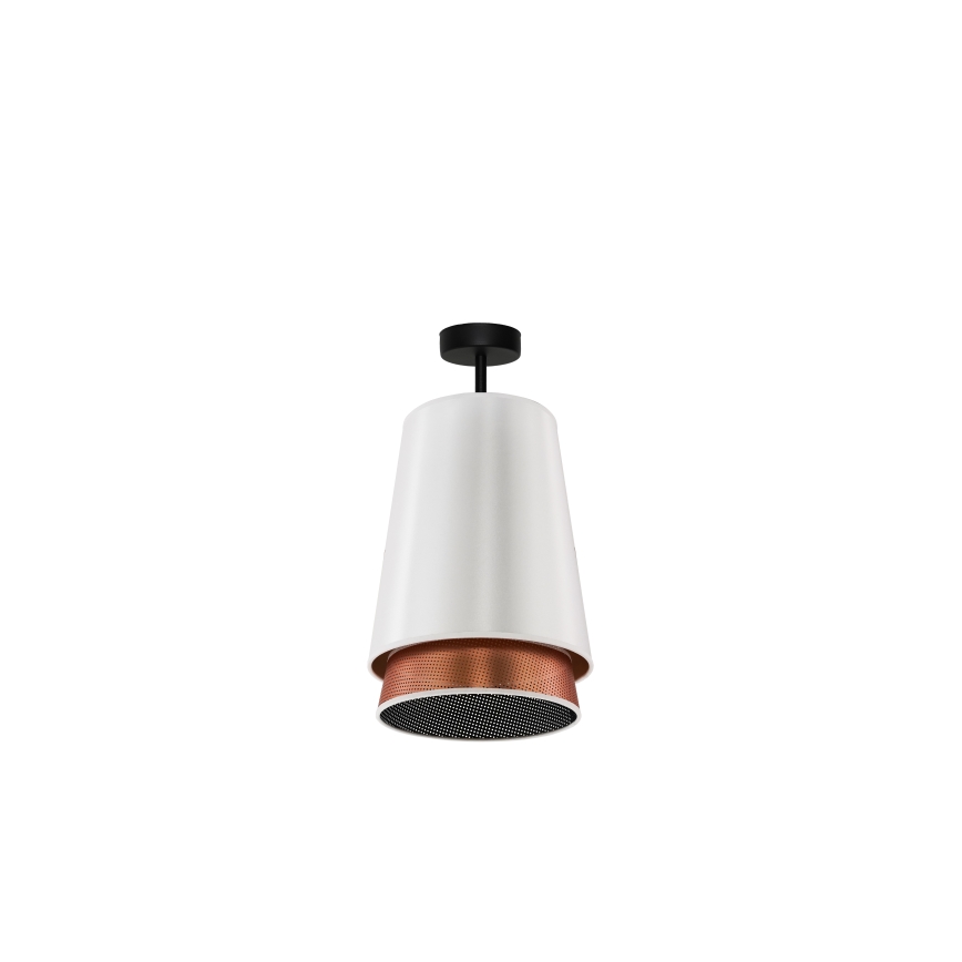 Duolla - Candeeiro integrado BELL SHINY 1xE27/15W/230V diâmetro 25 cm branco/cobre