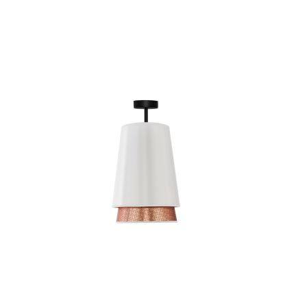 Duolla - Candeeiro integrado BELL SHINY 1xE27/15W/230V diâmetro 25 cm branco/cobre