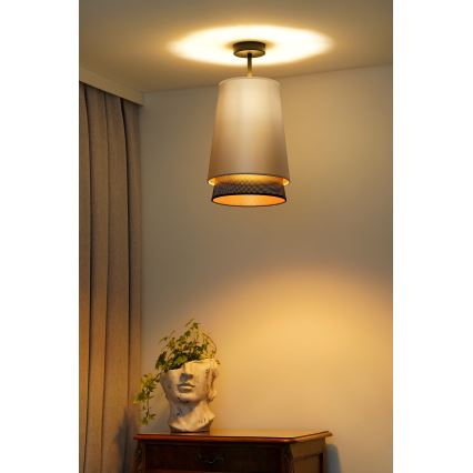 Duolla - Candeeiro integrado BELL SHINY 1xE27/15W/230V diâmetro 25 cm prateado/preto