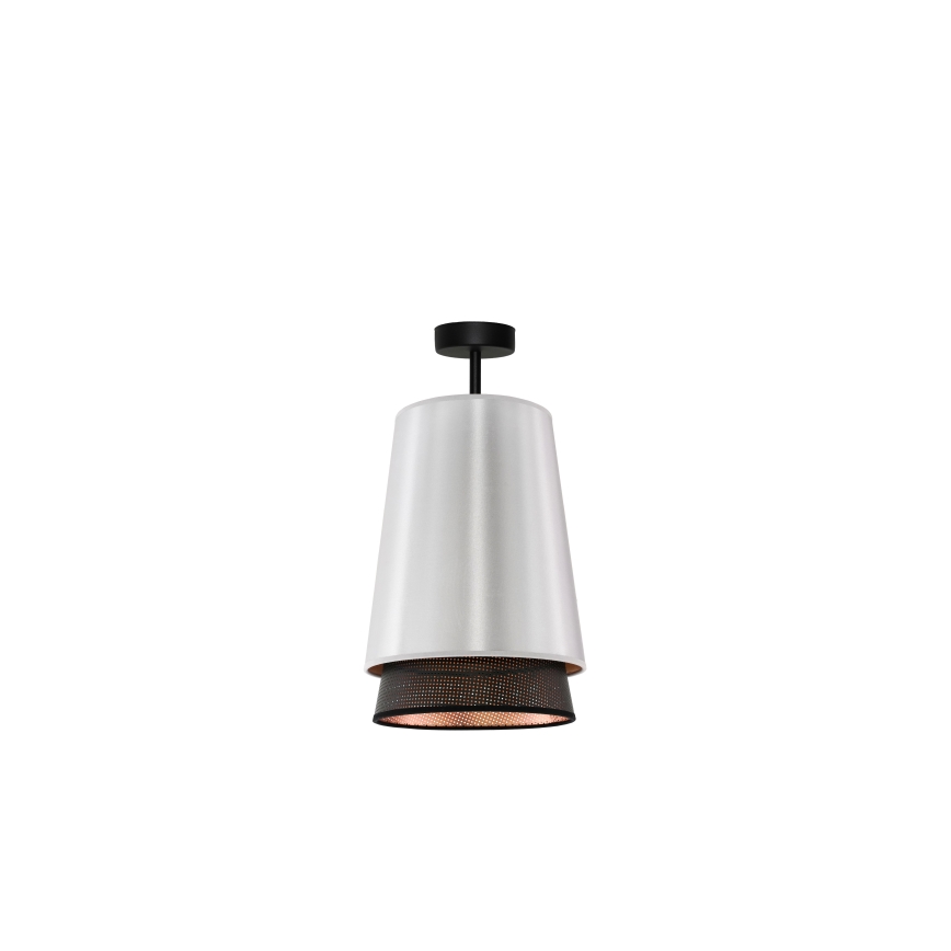 Duolla - Candeeiro integrado BELL SHINY 1xE27/15W/230V diâmetro 25 cm prateado/preto