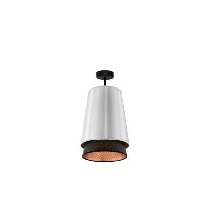 Duolla - Candeeiro integrado BELL SHINY 1xE27/15W/230V diâmetro 25 cm prateado/preto
