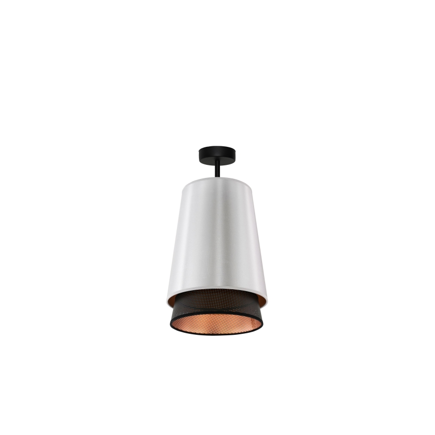 Duolla - Candeeiro integrado BELL SHINY 1xE27/15W/230V diâmetro 25 cm prateado/preto